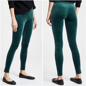 Spanx Velvet Leggings in Malachite - Sz Small